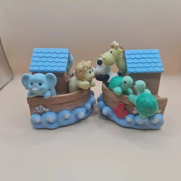 Noah's Ark Bookends Shelf Decor Children's Babies Room Animals - Picture 4 of 6